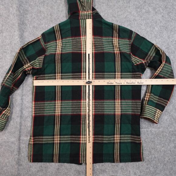 Ralph Lauren Jacket Womens Large Flannel Plaid Full Zip Hooded Hoodie Shacket - Picture 7 of 10